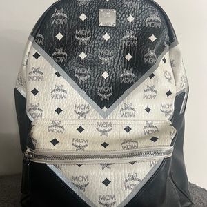 MCM B&W reflective leather backpack